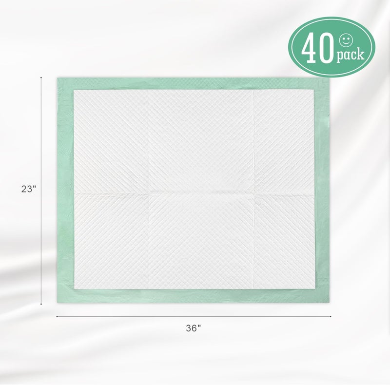 MILDPLUS Disposable Underpads with Adhesive Tapes 23'' X 36'' Chucks Pads Heavy Absorbency Incontinence Pads, Waterproof Pee Pads, Thicker Chux Pads for Unisex Adult, Kids and Pet (40 Count) - Image 2